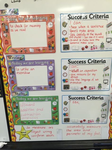 Learning Intention and Success Criteria boxes                                                                                                                                                     More Learning Intentions, Visible Learning, Education Science, Learning Targets, Class Organization, School Success, Classroom Organisation, Instructional Coaching, Visual Learning