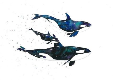 Killer Whale Tattoo, Orca Art, Orca Tattoo, Magical Paintings, Whale Tattoos, Underwater Painting, Whale Art, Orca Whales, Baby Tattoos