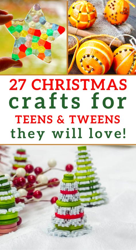 Christmas Crafts For Teens, Christmas Crafts And Activities, Easy Homemade Christmas Gifts, Christmas Party Crafts, Diy Felt Christmas Tree, Fun Christmas Crafts, Diy Ornaments, Christmas Activities For Kids, Christmas Classroom