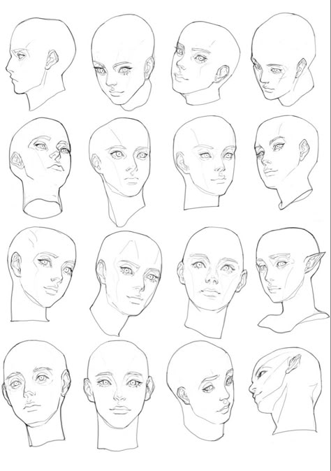 Anime Face Drawing, Drawing Cartoon Faces, 얼굴 드로잉, Drawing Tutorial Face, 얼굴 그리기, Human Anatomy Drawing, Arte Sketchbook, Portrait Sketches, Digital Painting Tutorials