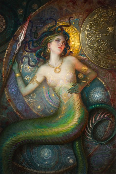 Howard Lyon - 🇺🇦 on Twitter: "#PortfolioDay Joining in! So great to see my Twitter feed filled with beautiful works of art! https://t.co/9GoZXqmKVE" / Twitter Morgan Le Fey, Mermaid Tattoo Ideas, Primordial Goddess, Retro Mermaid, Mermaid World, Lady Of Shalott, Mermaid Artwork, Fantasy Mermaids, Lady Godiva