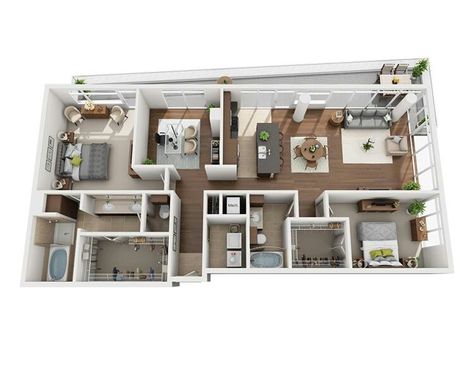 Apartment Layout 1 Bed, Nyc Apartment Floor Plans, 2 Bedroom Floor Plans, Small Space Interior Design, Apartment Goals, Apartment Floor Plans, Sims House Plans, House Layout Plans, Sims House Design