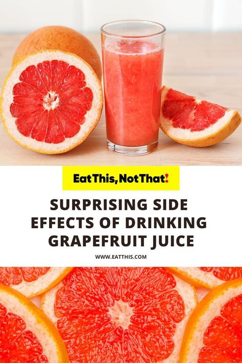 Eat This Not That - Side Effects - Better Health - Health Tips - Healthy Drinks - Grapefruit Juice Grapefruit Juice Benefits, Grapefruit Juice Recipe, Health Benefits Of Grapefruit, Grapefruit Benefits, Grapefruit Drink, Grapefruit Recipes, Easy Juice Recipes, Juice Cleanse Recipes, Grapefruit Diet