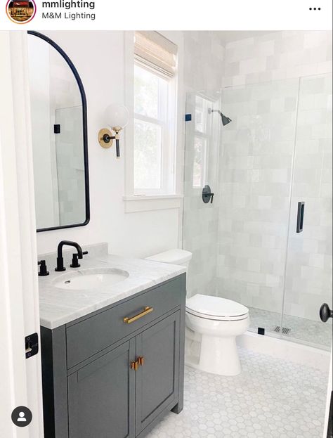 Cloe Tile, Small Full Bathroom, Bedrosians Tile, Guest Bathroom Remodel, Bathroom Remodel Shower, Small Bath, Boys Bathroom, Bathroom Inspiration Decor, Upstairs Bathrooms