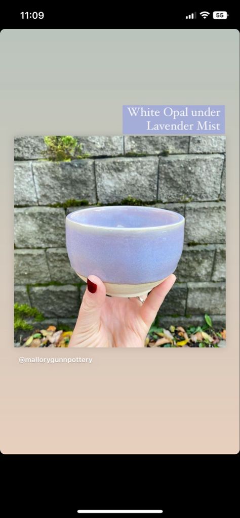 Mayco White Opal, Frosted Lemon Glaze Combinations, Mayco Lavender Mist, Cone 5 Glaze Combinations, Lavender Mist Glaze Combinations, Lavender Mist Glaze, Mayco Glaze Combinations, Ceramics Classroom, Amaco Glaze Combinations