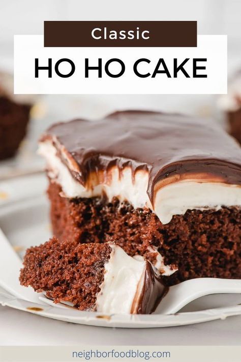 Ho Ho Cake, Ding Dong Cake, Fluffy Chocolate Cake, Chocolate Sheet Cake, Homemade Chocolate Cake, Cream Filling, Delicious Cakes, Chocolate Cake Mixes, Ding Dong