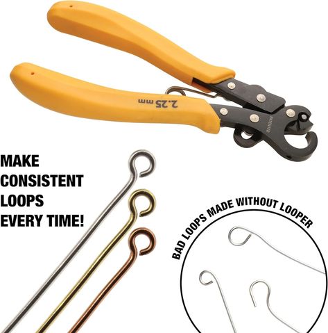 Amazon.com: The Beadsmith 1-Step Looper Pliers, 2.25mm, 24-18g Craft Wire, Instantly Create Consistent Loops for Rosaries, Earrings, Bracelets, Necklaces and Wire Jewelry in One Step : Arts, Crafts & Sewing Eye Hole, Wire Jewelery, Craft Eyes, Wire Craft, Jewelry Pliers, Eye Pins, Jewelry Kits, Leather Sheets, Green Bead