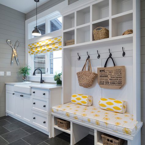 Mudroom Sink Design Ideas, Pictures, Remodel, and Decor - page 2 Laundry Room/mud Room, Room Storage Diy, Mudroom Laundry Room, Mudroom Design, Laundry Room Storage, Laundry Mud Room, Tile Flooring, Laundry Room Makeover, Laundry Room Organization