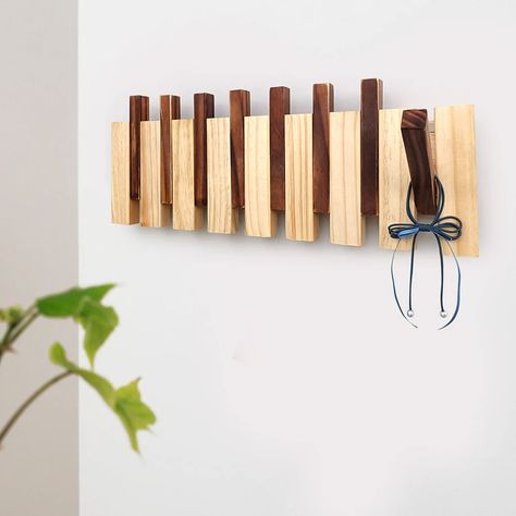 Wooden Wall Mounted Coat Rack with Hooks - On Sale - Bed Bath & Beyond - 36362659 Coat And Hat Rack, Closet Rack, Wooden Coat Rack, Porch Wall, Wood Rack, Hat Organization, Wood Hangers, Hat Rack, Garment Racks