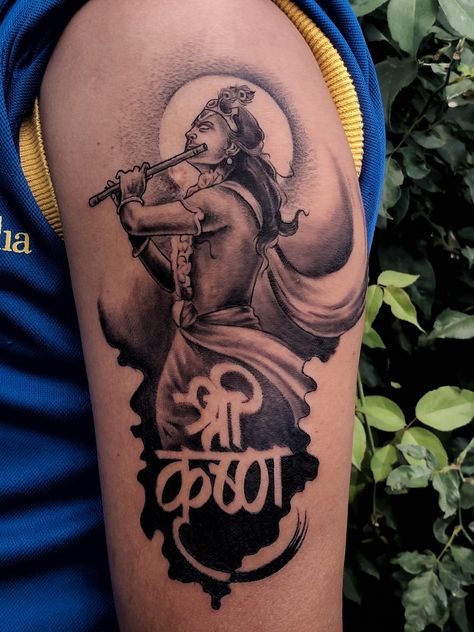 @lordkrishnashna Shree Krishna Tattoo, Vishnu Tattoo, Graphic Design Activities, Krishna Tattoo, Tattoo Concepts, Design Tattoos, Band Tattoo Designs, Nutrition Club, Om Tattoo