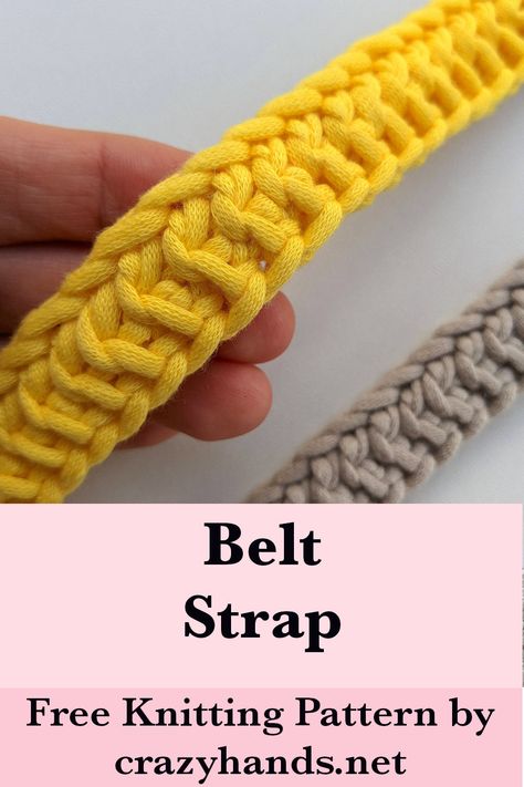 Learn how to knit a strap that can be used as a belt, bracelet, top strap, bag handle or anything else you have in mind. #knitbelt #knitstrap #knitbeltstrap #knittingpattern #knitpattern #knitting #knit #howtoknit Knitted Belt Pattern, Knit Belt, Knitting Bag Diy, Free Knitting Patterns For Women, Local Yarn Shop, Learn How To Knit, Yarn Shop, Knitting Materials, Free Knitting Pattern