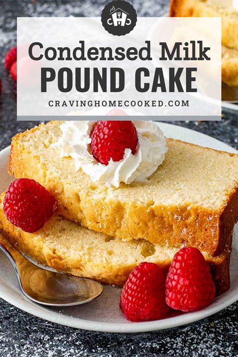 This buttery, moist, and absolutely scrumptious Condensed Milk Pound Cake is made with just 6 ingredients, easy to make and perfect anytime. #poundcake #condensedmilk #recipe #cake Condensed Milk Pound Cake, Recipes Using Condensed Milk, Condensed Milk Recipes Desserts, Cake Flour Recipe, Condensed Milk Desserts, Milk Recipes Dessert, Swans Down Cake Flour, Sweetened Condensed Milk Recipes, Condensed Milk Cake