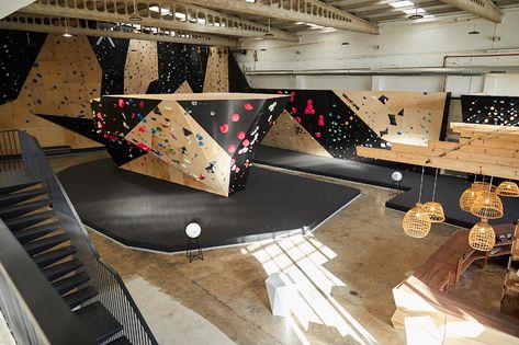 Bouldering Gym Design, Rock Climbing Gym Design, Climbing Gym Design, A Shape House, Rock Climbing Aesthetic, Gym Reference, League Of Shadows, Climbing Aesthetic, Boulder Climbing