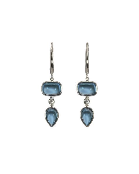 Cushion and Pear Blue Topaz Earrings Blue Jewlery, Blue Topaz Earrings, Topaz Earrings, White Gold Earrings, Dream Nails, Silver Accessories, London Blue Topaz, Jewelry Inspo, London Blue