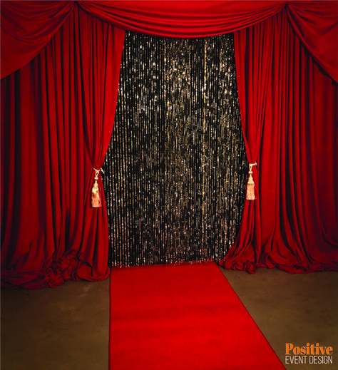 Beaded Drapes, Unique Prom Themes, Hollywood Red Carpet Theme, Hollywood Red Carpet Party, Burgundy Birthday, Hollywood Decorations, Hollywood Sweet 16, Red Carpet Decorations, Red Carpet Photo Booth