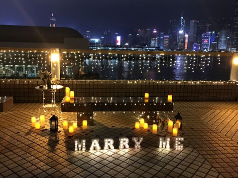 Tsim Sha Tsui waterfront proposal Hong Kong Waterfront Proposal, Hong Kong Wedding, Tsim Sha Tsui, Wedding Proposals, Marriage Proposal, Decoration Party, Marriage Proposals, Proposal Ideas, Marry Me