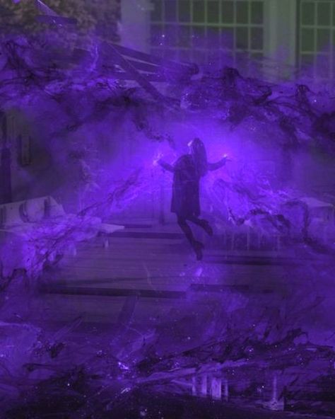 Chaos Magic Purple, Dark Purple Magic Aesthetic, Purple Power Aesthetic, Purple Energy Powers, Dark Purple Powers, Wanda Powers Purple, Telekinesis Aesthetic Purple, Purple Powers Magic, Mind Powers Aesthetic