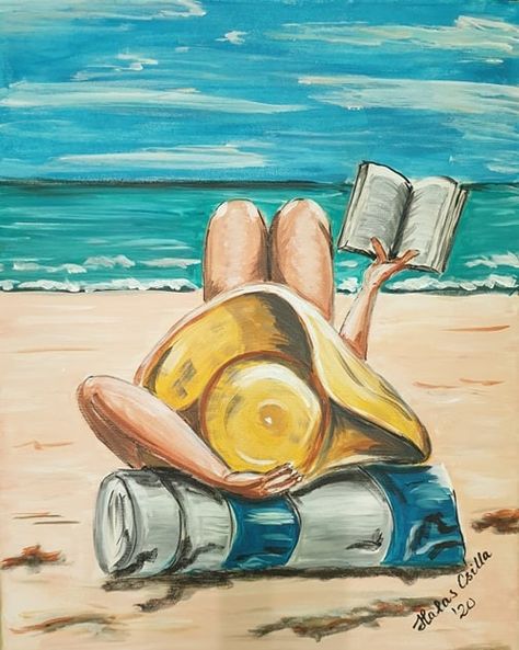 Summer Love Drawing, Beach Pictures Paintings, Drawing Beach Scenes, Beach Scenes Painting, Beach Pictures Drawing, Beach Scenes Drawing, Beach Scenes To Paint, A Beach Scene Drawing, Summer Art Paintings