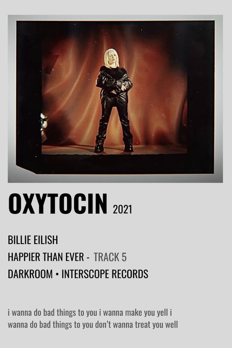 Happier Than Ever Polaroid Poster, Music Poster Billie Eilish, Billie Eilish Polaroid Poster, Billie Eilish Song Poster, Billie Eilish Oxytocin, Oxytocin Billie Eilish, Billie Eilish Poster Room, Billie Eilish Polaroid, Billie Eilish Album Cover