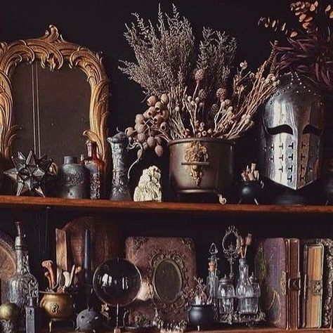 The Witch’s Hearth on Instagram: "What items do you collect? 😊 . Photo credit: @poisonappleprintshop . . . . . #witchdecor#witchhome#witchaesthetic#witchhouse#witchydecor#witchyvibes#witchy#witchcore#maximalism#maximalist#eclectic#eclecticdecor" Witchy Maximalism, Maximalist Witch, Antique Witch Aesthetic, The Worst Witch Aesthetic, Eclectic Witch Aesthetic, Eclectic Witch, Witch Decor, Witch House, Witch Aesthetic