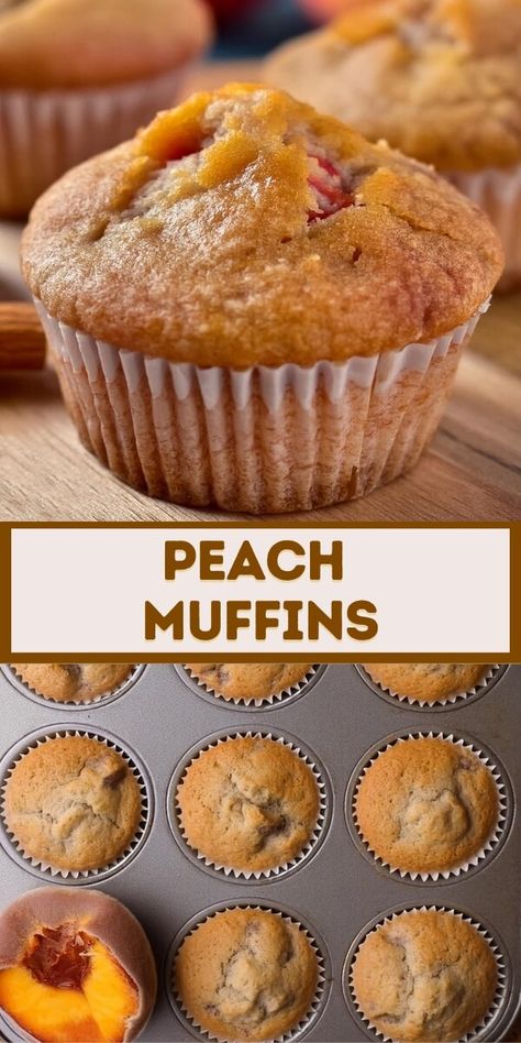 Peach Muffins | Page 2 of 2 Folks Peach Muffin Recipe, Peach Muffins Recipe, Peach Muffin, Peach Muffin Recipes, Peach Cobbler Muffins, Cinnamon Sugar Muffins, Blueberry Cream Cheese Muffins, Peach Muffins, Vanilla Muffins