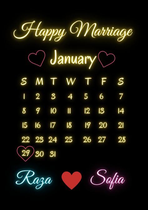 Neon text Calender to mark marriage date Marriage Calendar, Marriage Date, Neon Text, Happy Marriage, Iphone Wallpaper, Neon, Iphone, Quick Saves