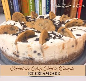 Cookie Dough Ice Cream Cake, Ice Cream Cookie Cake, Chocolate Chip Cookie Cake Recipe, Cream Desserts Recipes, Chocolate Chip Cookie Dough Ice Cream, Easy Ice Cream Cake, Homemade Ice Cream Cake, Fudge Ice Cream, Cookie Dough Ice Cream