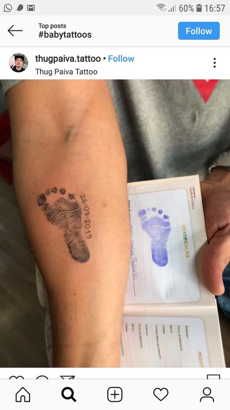 Baby Print Tattoo Ideas, Foot Print Tattoo Baby, Foot Print Tattoos For Women, Feet Print Tattoo, Baby Feet Tattoos For Moms, Baby Feet Tattoos For Dad, Tattoo Ideas Baby Boy, Baby Footprint Tattoo For Dad, Baby Foot Print Tattoo Ideas