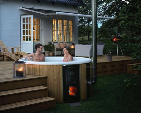 Hot Tub Designs, Hot Tub Backyard, Hot Tub Garden, Cast Iron Stove, Natural Swimming Pools, Hot Tub Outdoor, Pool Decks, Hot Tubs, Backyard Pool