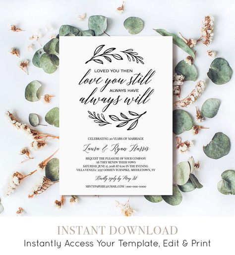 Wedding Renewal Invitations, Wedding Vows Template, Vows Ideas, Renewal Vows, Wedding Vow Renewal Ceremony, Renew Vows, Vow Renewal Invitations, Vowel Renewal, Wedding Renewal