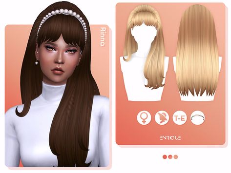 Sims 4 Decades Challenge, 1960s Hair, 60s Hair, 50s Hairstyles, 70s Hair, Pelo Sims, Sims 4 Cc Folder, Free Sims, Sims 4 Mm