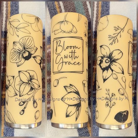 Yeti Cup Designs, Tumblr Cup, Tumbler Cups Personalized, Bloom With Grace, Glitter Tumbler Cups, Vinyl Tumblers, Floral Tumbler, Custom Tumbler Cups, Tumbler Cups Diy