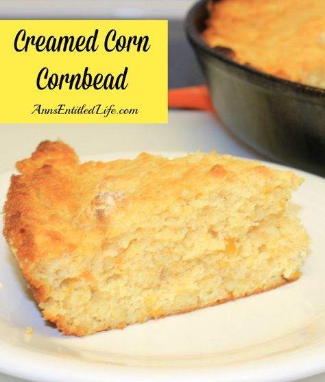 Creamed Corn Bread Recipe - The creamed corn plus the buttermilk makes for an extremely moist, tasty and wonderful cornbread! This Creamed Corn Cornbread Recipe doesn’t dry out, and holds up for days. http://www.annsentitledlife.com/recipes/creamed-corn-cornbread-recipe/ Cream Corn Cornbread Recipe, Cream Corn Bread, Corn Cornbread, Creamed Corn Cornbread, Best Cornbread Recipe, Cornbread With Corn, Philadelphia Torte, Moist Cornbread, Buttermilk Cornbread