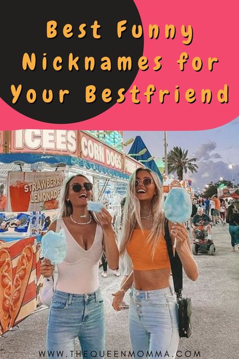 Best Funny Nicknames for Your Best friend #friend #bestfriend #nicknames Funny Nicknames For Friends Hilarious, Nicknames For Best Friends, Nicknames For Bestfriends, Funny Nicknames For Friends, Nicknames For Friends, Nicknames For Girls, Funny Nicknames, Silly Names, Friends List