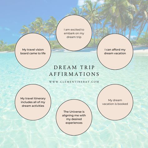 Affirmations to manifest your dream trip | The Law of Assumption affirmations | Manifest dream travel affirmations | The Law of Attraction | Dream trip affirmations | Affirmation poster | Lucky girl syndrome | Vision board ideas | Manifestation quotes | Daily affirmations | Dream trip affirmations Traveling Manifestation Affirmations, Vacation Affirmations, Travel Affirmations, Law Of Assumption Affirmations, Assumption Quotes, The Law Of Assumption, Lucky Girl Syndrome, Vision Board Ideas, Motivational Affirmations