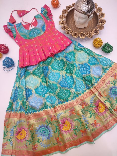 Frocks With Jackets, Langa Jacket, Chiffon Blouses Designs, Pavadai Sattai, Pattu Langa, Baby Dress Embroidery, Cotton Frocks For Kids, Fancy Lehenga, Pattu Pavadai