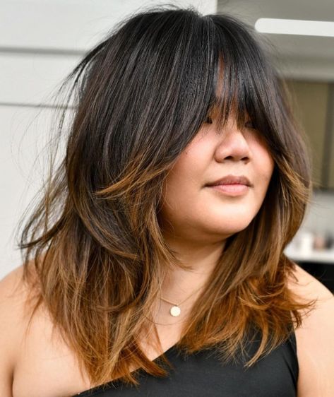 Medium Layered Hair for Chubby Faces Medium Ombre Hair, Rachel Haircut, Spring Haircuts, Chubby Face Haircuts, Medium Layered Haircuts, Medium Layered Hair, Medium Layered, Bangs With Medium Hair, Ombré Hair