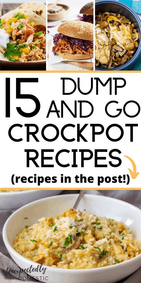 Dump And Go Crockpot Recipes, Slow Cooker Dump Meals, Slow Cooker Dump, Dump And Go Crockpot, Crockpot Dump Recipes, Dump Recipes, Easy Crockpot Dinners, Easy Dinner Recipes Crockpot, Dump Meals