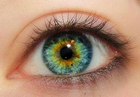 Central Heterochromia, Heterochromia Eyes, Realistic Eye Drawing, Beautiful Eyes Color, Blue Green Eyes, Realistic Eye, Eye Photography, Aesthetic Eyes, Human Eye