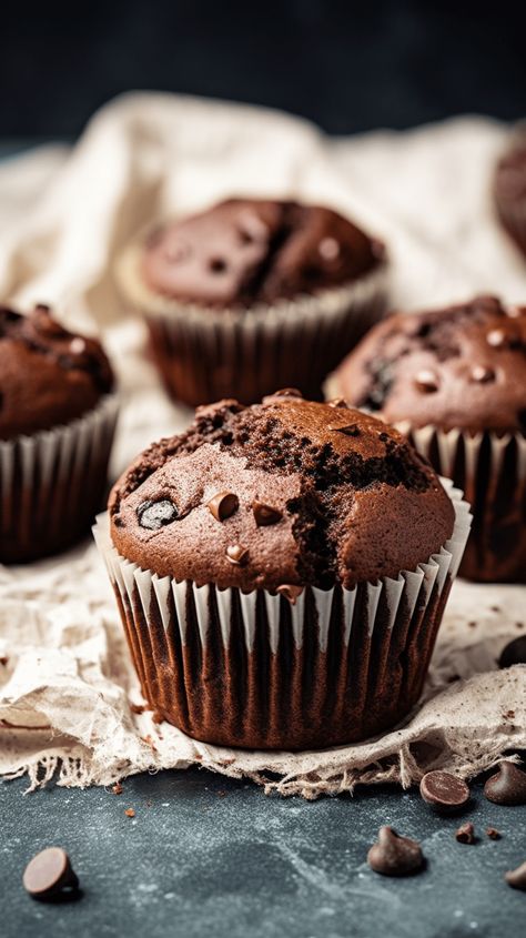 Chocolate Chip Zucchini Muffins [35 Minutes] - Chasety Chocolate Chip Zucchini Muffins, Food Photography Cake, Cupcake Photography, Zucchini Chocolate Chip Muffins, Chocolate Zucchini Muffins, Grated Zucchini, Breakfast Platter, Dessert Photography, Zucchini Muffins