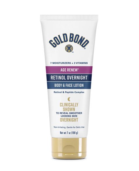 Retinol Overnight Body & Face Lotion | Gold Bond® Skincare Products Healing Ointment, Cream For Dry Skin, Firming Cream, Skin Therapy, Anti Aging Ingredients, Gold Bond, Face Lotion, Cream Lotion, Moisturizing Lotions