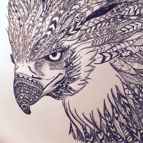 Zentangle Filipino eagle Phillipine Eagle Art, Filipino Eagle Tattoo, Philippine Eagle Tattoo, Filipino Eagle, Philippine Eagle, Owl Wings, Filipino Tattoos, Eagle Vector, Eagle Art