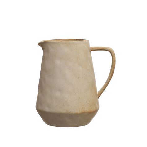 PRICES MAY VARY. Add elegance to the beverage service with this 8.5-inch stoneware pitcher with a beautiful reactive glaze finish in cream that creates a unique and captivating look Its neutral cream color and classic design blend seamlessly with various aesthetics, including a farmhouse, rustic, and contemporary With a generous capacity of 2.5 quarts, this stoneware pitcher is perfect for serving and pouring a variety of beverages, such as water, lemonade, iced tea, or cocktails Made of stonewa Serving Pitchers & Carafes, Stoneware Pitcher, Famous Cocktails, Drink Pitcher, Fresh Lemonade, Ceramic Stoneware, Reactive Glaze, Creative Co Op, Cocktail Making