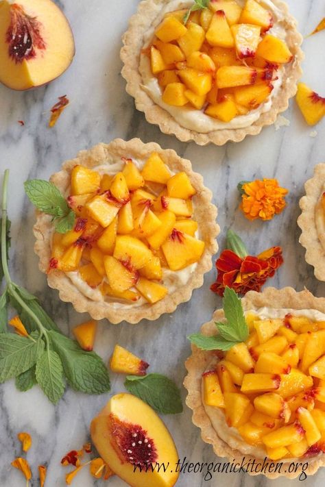 Fresh Peach Tarts with Shortbread Crust (Gluten/grain free option) Peach Tarts, Fruits Recipes, Gf Ideas, Shortbread Cookie Crust, Gf Sweets, Food Sensitivity, Recipes Fruit, Peach Tart, Dessert From Scratch