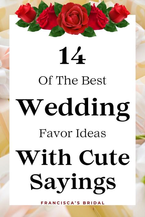 To help you pick the best wedding favor that fits perfectly with your wedding theme, here you will find 14 wedding favor ideas that your wedding guests will actually want to take home! | Wedding favors | Wedding favor ideas | Wedding favors diy | Wedding favors for guests | Wedding favor boxes | Wedding favor bags | Wedding favors for kids | Edible gift ideas | DIY wedding favors | October Wedding Favors, Diy Wedding Favors For Guests, Unique Wedding Ideas Diy, Wedding Favors For Kids, Edible Gift Ideas, Wedding Favors Diy, Favor Ideas Wedding, Wedding Favor Sayings, Favor Boxes Wedding