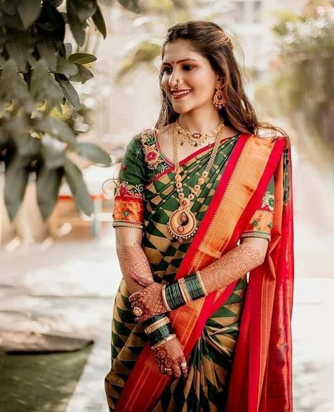 Marathi Engagement Look, Tilak Ceremony, Marathi Engagement, Vfx Video, Maharashtrian Bride, Sarees Design, Best Indian Wedding Dresses, South Indian Bride Saree, Anatomy Bones