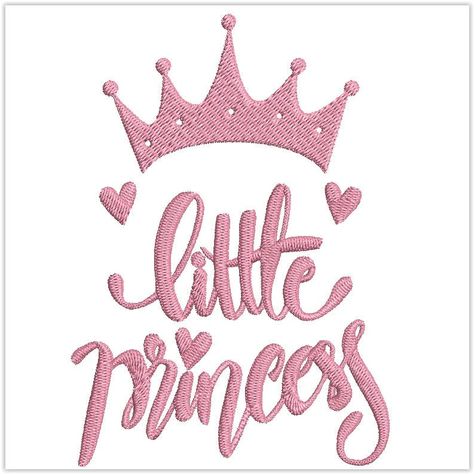 Princess Embroidery, Bernina Embroidery Machine, Birthday Embroidery, Basic Hand Embroidery Stitches, Bernina Embroidery, Princess Theme, Baby Embroidery, Cute Embroidery, Girl Decor