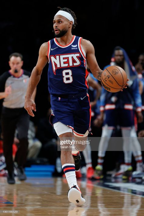 News Photo : Patty Mills of the Brooklyn Nets dribbles during... Patty Mills, Barclays Center, Atlanta Hawks, Brooklyn Nets, National Basketball Association, Hawks, Still Image, Brooklyn, Nba