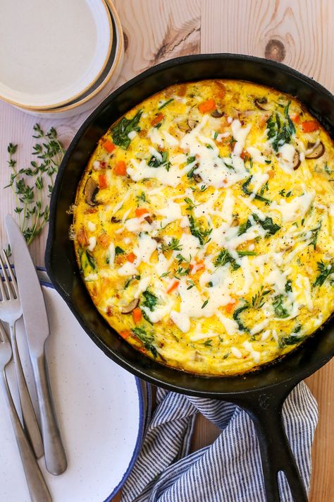 Leftover Turkey Frittata (High Protein Breakfast or Brunch) Turkey Frittata, Easy Meal Prep Breakfast, Chopped Vegetables, Leftover Thanksgiving, Prep Breakfast, Thanksgiving Turkey Leftovers, Frittata Recipe, Sweet Potato Spinach, Frittata Recipes