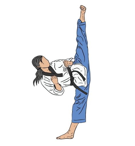 Taekwondo Profile, Taekwondo Illustration, Taekwondo Logo Design, Taekwondo Drawing, Taekwondo Cartoon, Logo Taekwondo, Taekwondo Aesthetic, Taekwondo Art, Tkd Taekwondo